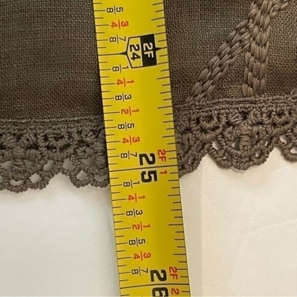 Punt Roma Taupe 100% Linen Embroidered Lace Cottage Coastal Jacket NWT Size 8 - Picture 12 of 12